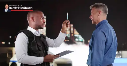 cop doing a sobriety test